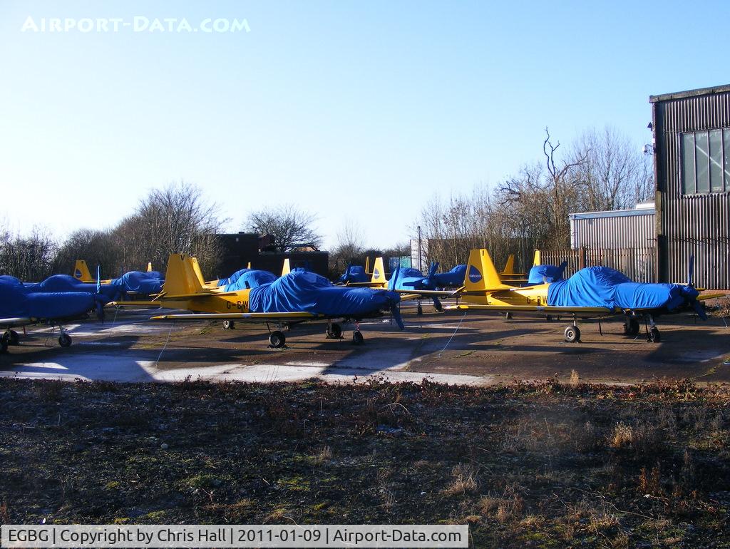 Leicester Airport, Leicester, England United Kingdom (EGBG) - Slingsby T.67M-260 Firefly's of Babcock Defence Services, stored at Leicester