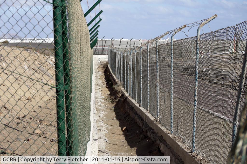Arrecife Airport (Lanzarote Airport), Arrecife Spain (GCRR) - The construction of a second fence - inside the original - is bad news for photographers at Lanzarote