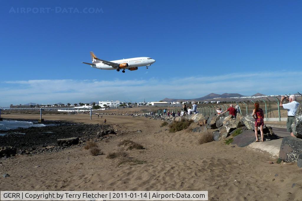 Arrecife Airport (Lanzarote Airport), Arrecife Spain (GCRR) - Under the Runway 03 approach