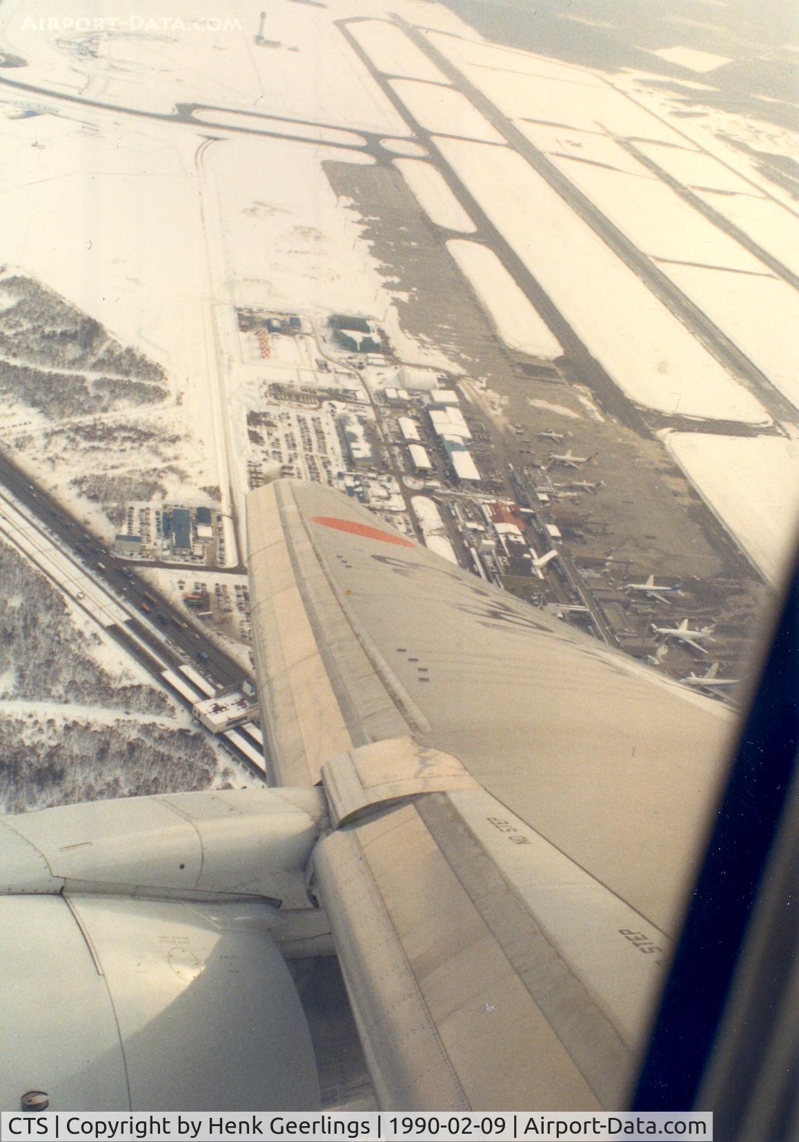 New Chitose Airport, Chitose, Hokkaido (near Sapporo) Japan (CTS) - Departure from Citose Airport on the way to Narita , Feb 1990