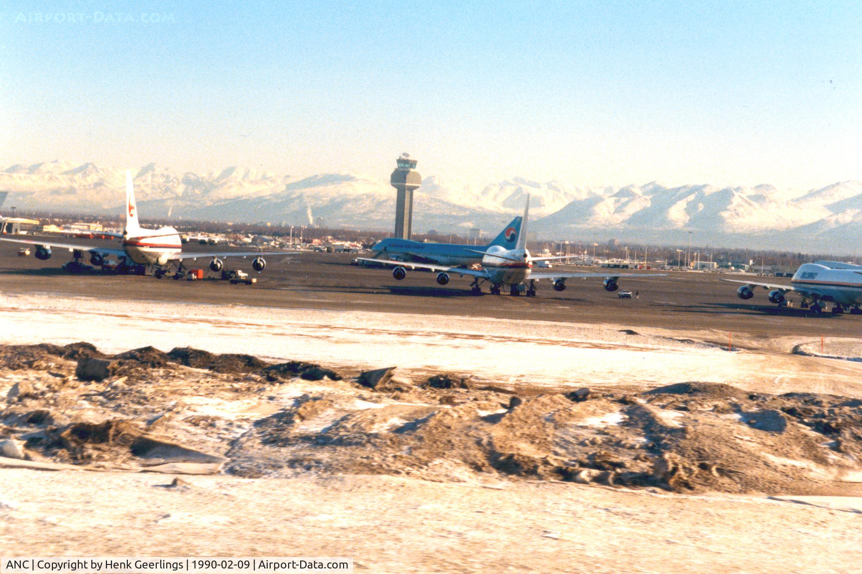 Ted Stevens Anchorage International Airport (ANC) - Landing at ANC , Feb 1990