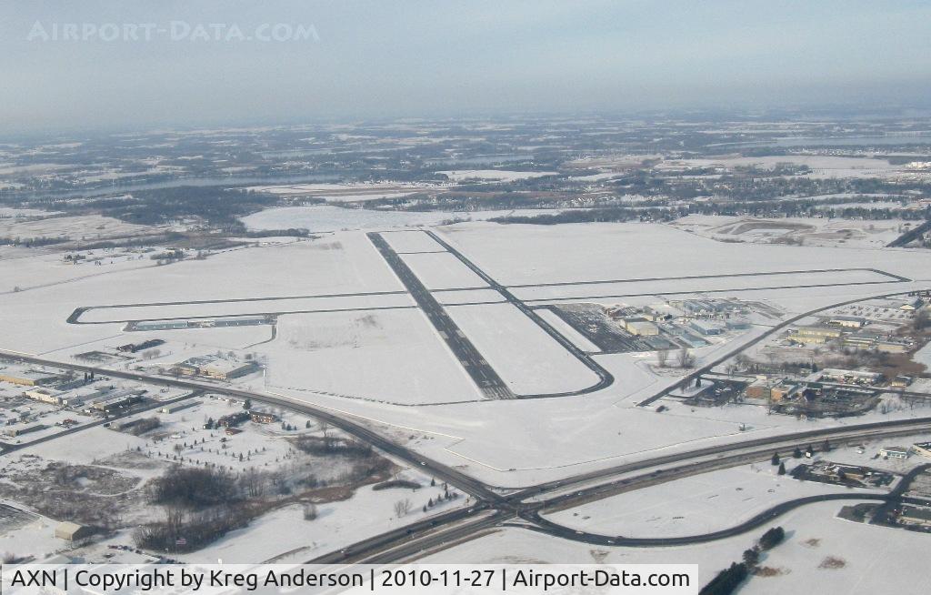 Chandler Field Airport (AXN) - Overview of a snowy AXN.
