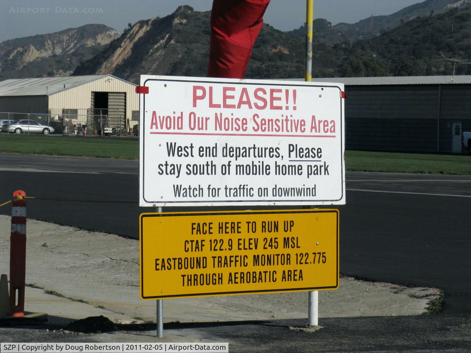 Santa Paula Airport (SZP) - Updated pilot aircraft departure information-warning, at Rwy 22 windsock