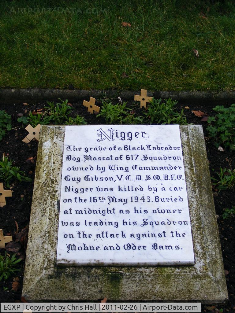 RAF Scampton Airport, Scampton, England United Kingdom (EGXP) - The grave of Nigger, Wing Commander Guy Gibson's dog