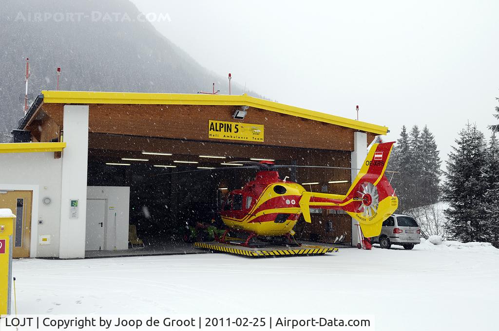 LOJT Airport - during the snow the rescue helicopter is rolled outside at Hintertux heliport