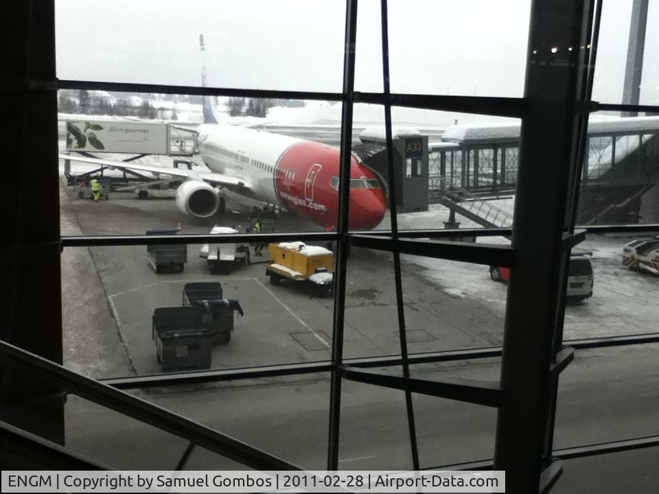 Oslo Airport, Gardermoen, Gardermoen (near Oslo), Akershus Norway (ENGM) - Norwegian Air DY1126 from Oslo Gardermoen (OSL) to Hamburg (HAM) soon ready for boarding!;)