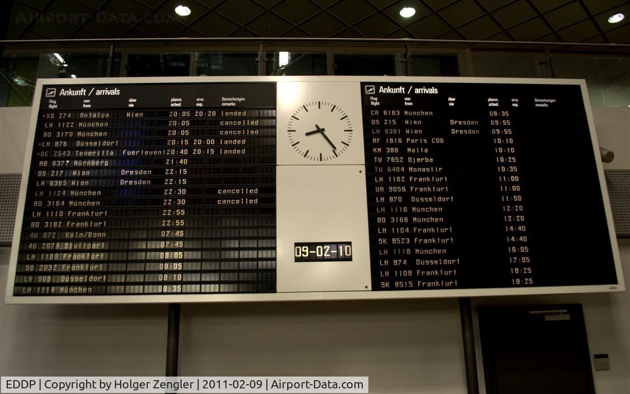 Leipzig/Halle Airport, Leipzig/Halle Germany (EDDP) - 24 hours annunciator panel for arrivals at LEJ on a winterday.  