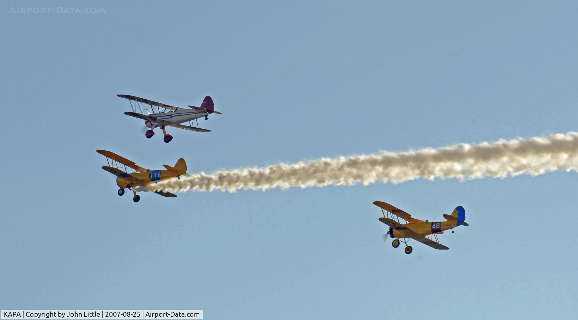 Centennial Airport (APA) - Biplane Flyover, early evening