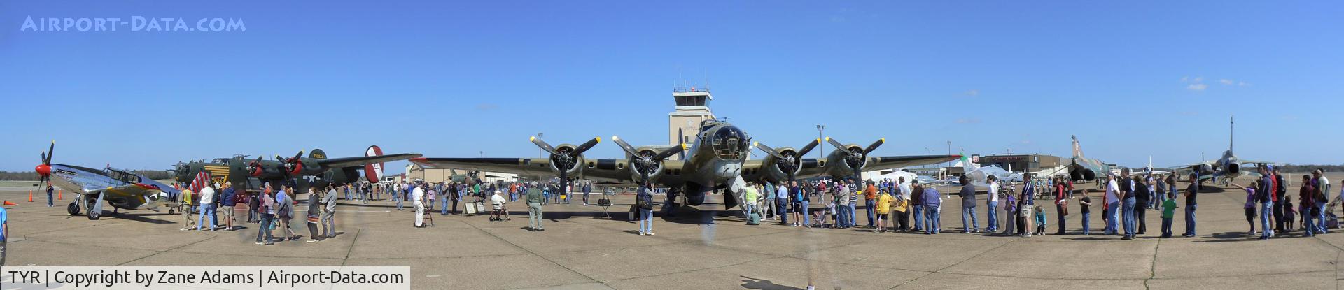 Tyler Pounds Regional Airport (TYR) - Panoramic ramp photo during the 2011 Collings Foundation Tour Stop.