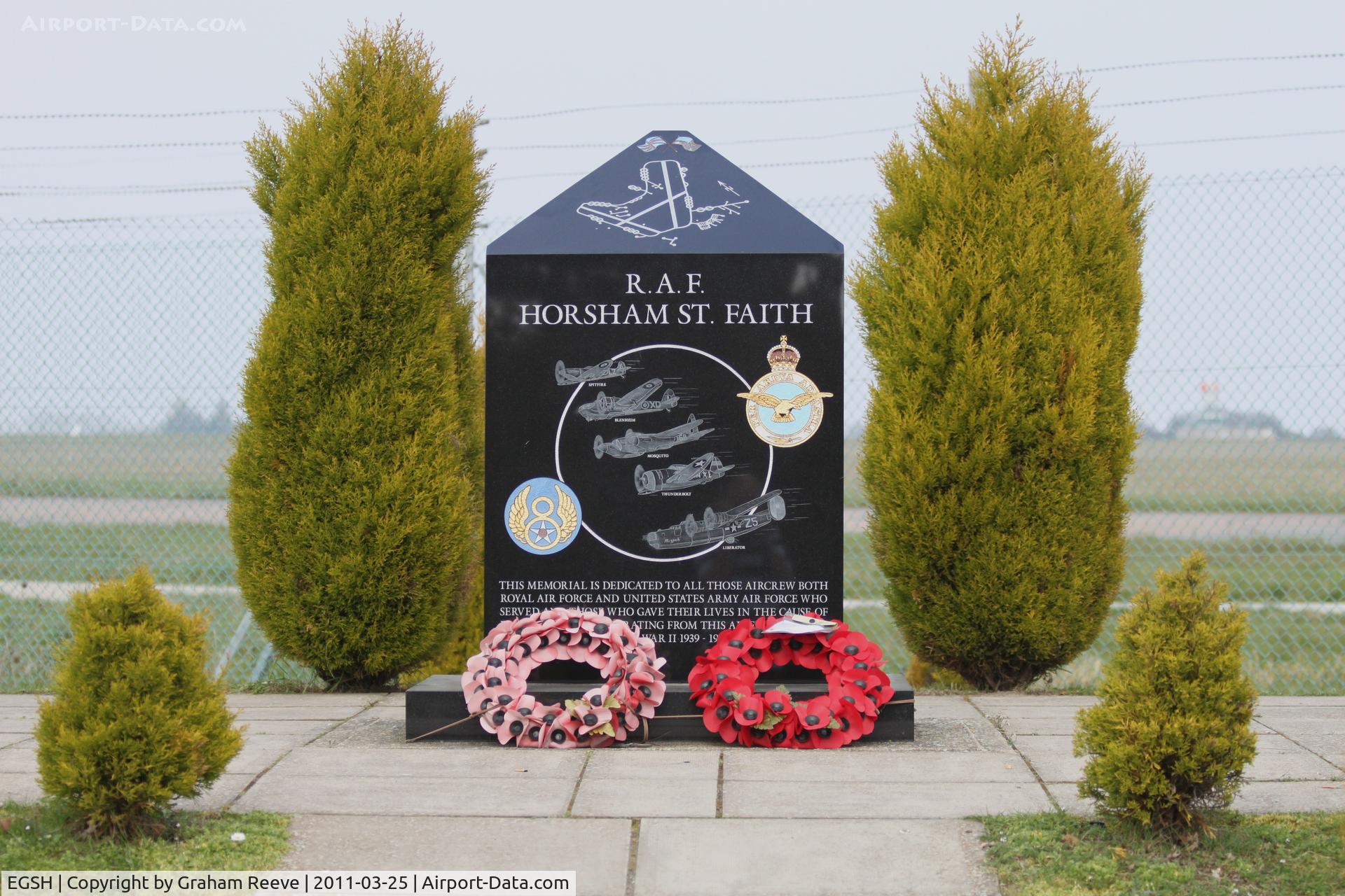 Norwich International Airport, Norwich, England United Kingdom (EGSH) - Memorial at Norwich Aiport to those served there when it was RAF Horsham St Faiths.