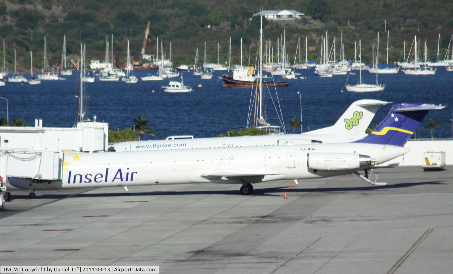 Princess Juliana International Airport, Philipsburg, Sint Maarten Netherlands Antilles (TNCM) - Rivals side by side at the gates at TNCM