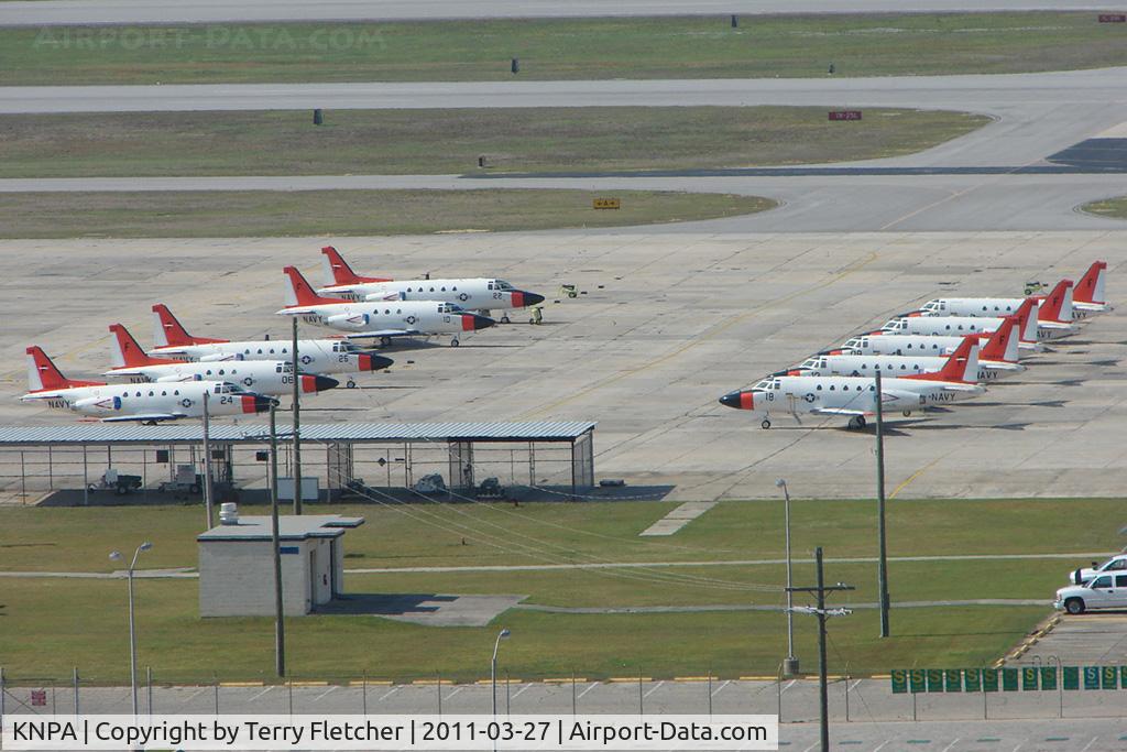 Pensacola Nas/forrest Sherman Field/ Airport (NPA) - Lighthouse view of the active ramp with 10 x T-39 Sabreliners