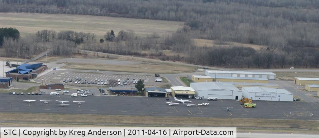 St Cloud Regional Airport (STC) - Overview of the St. Cloud ramp on St. Cloud State University's Airport Day.