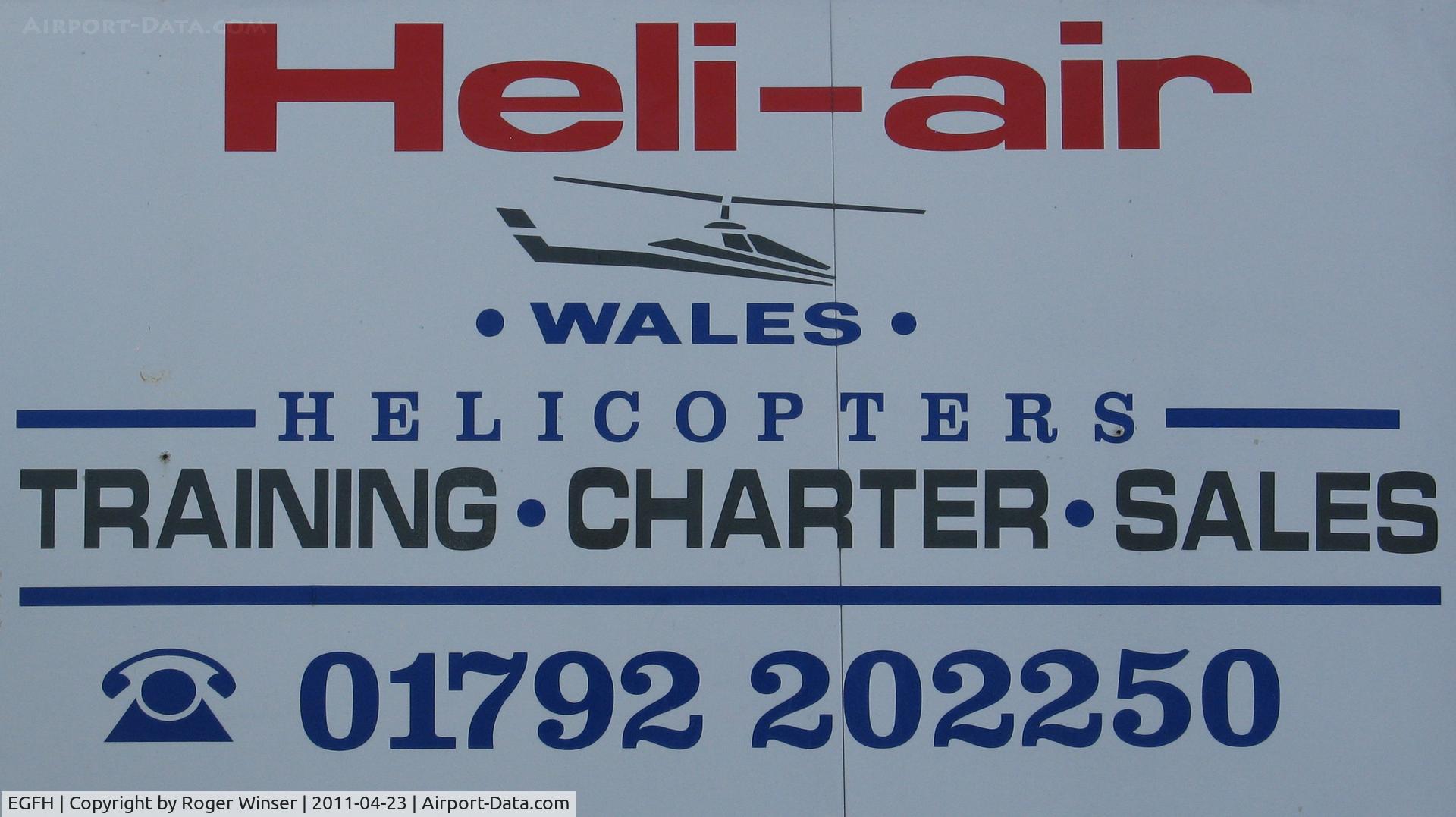 Swansea Airport, Swansea, Wales United Kingdom (EGFH) - Swansea Airport based Heli-Air Wales logo