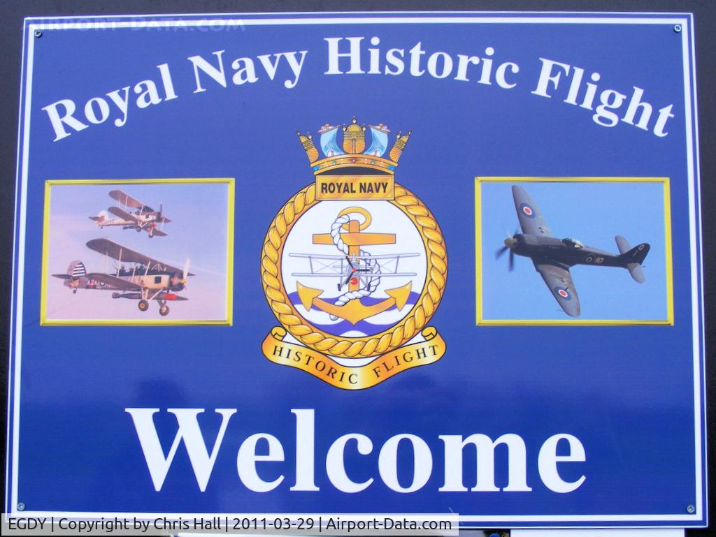 RNAS Yeovilton Airport, Yeovil, England United Kingdom (EGDY) - at the entrance to the Royal Navy Historic Flight hangar