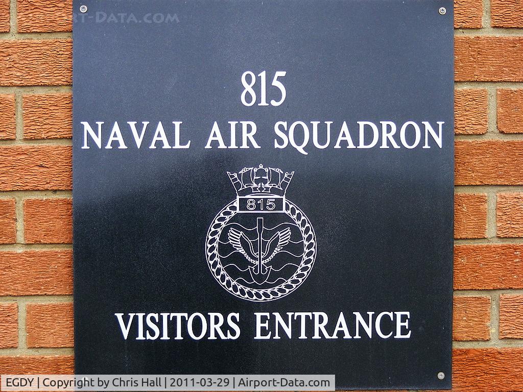 RNAS Yeovilton Airport, Yeovil, England United Kingdom (EGDY) - at the entrance to the 815 NAS hangar