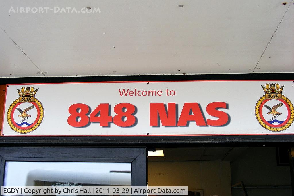 RNAS Yeovilton Airport, Yeovil, England United Kingdom (EGDY) - at the entrance to the 848 NAS hangar