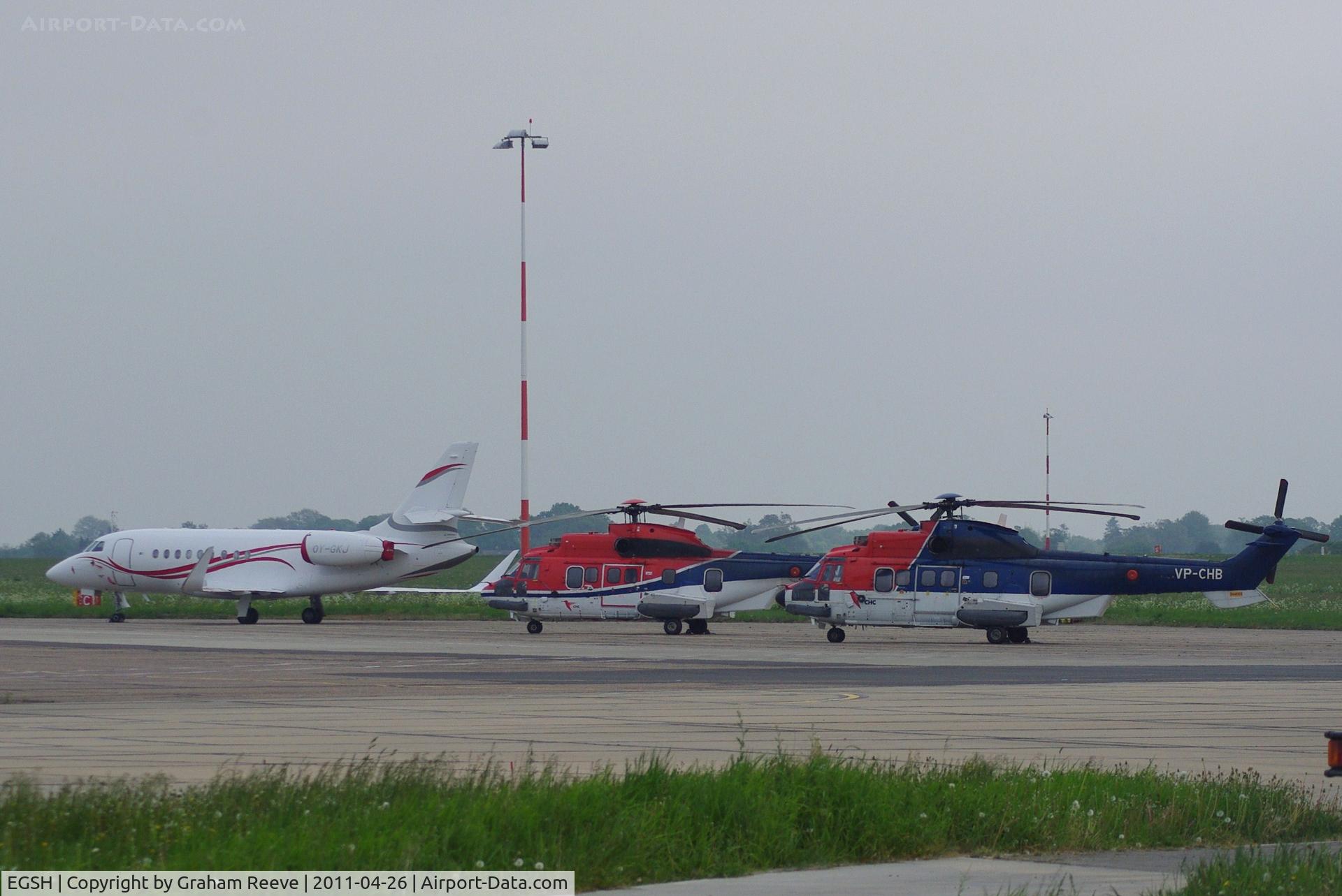 Norwich International Airport, Norwich, England United Kingdom (EGSH) - Line up out side the terminal building.