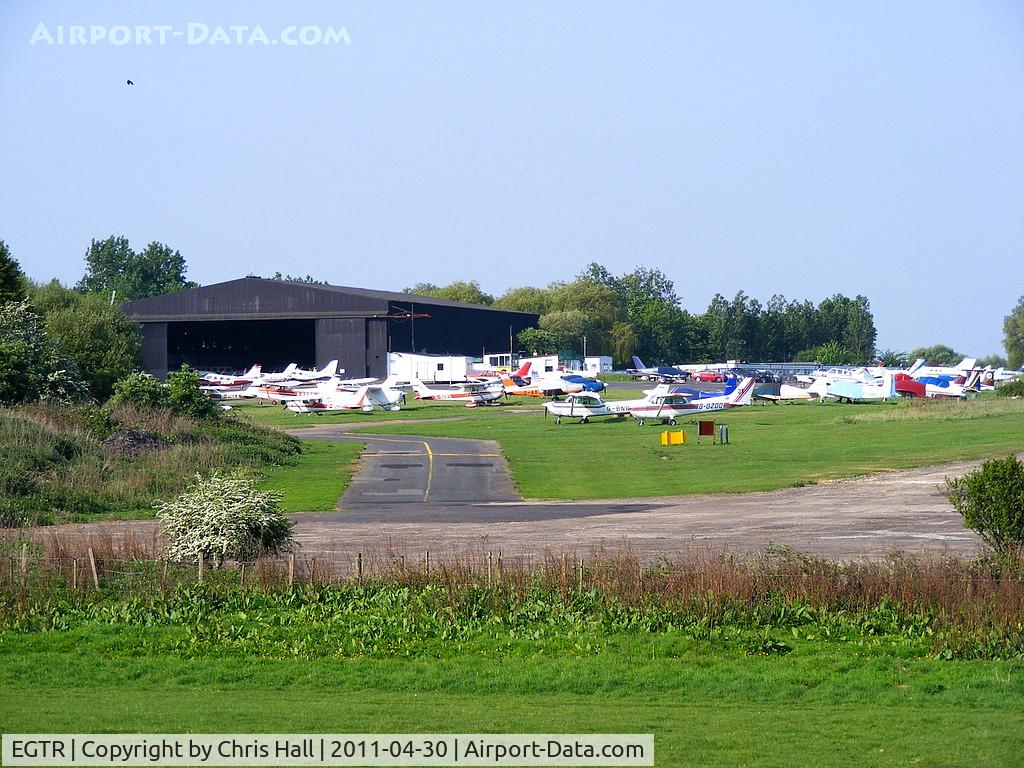 Elstree Airfield Airport, Watford, England United Kingdom (EGTR) - hangar and parking area at Elstree