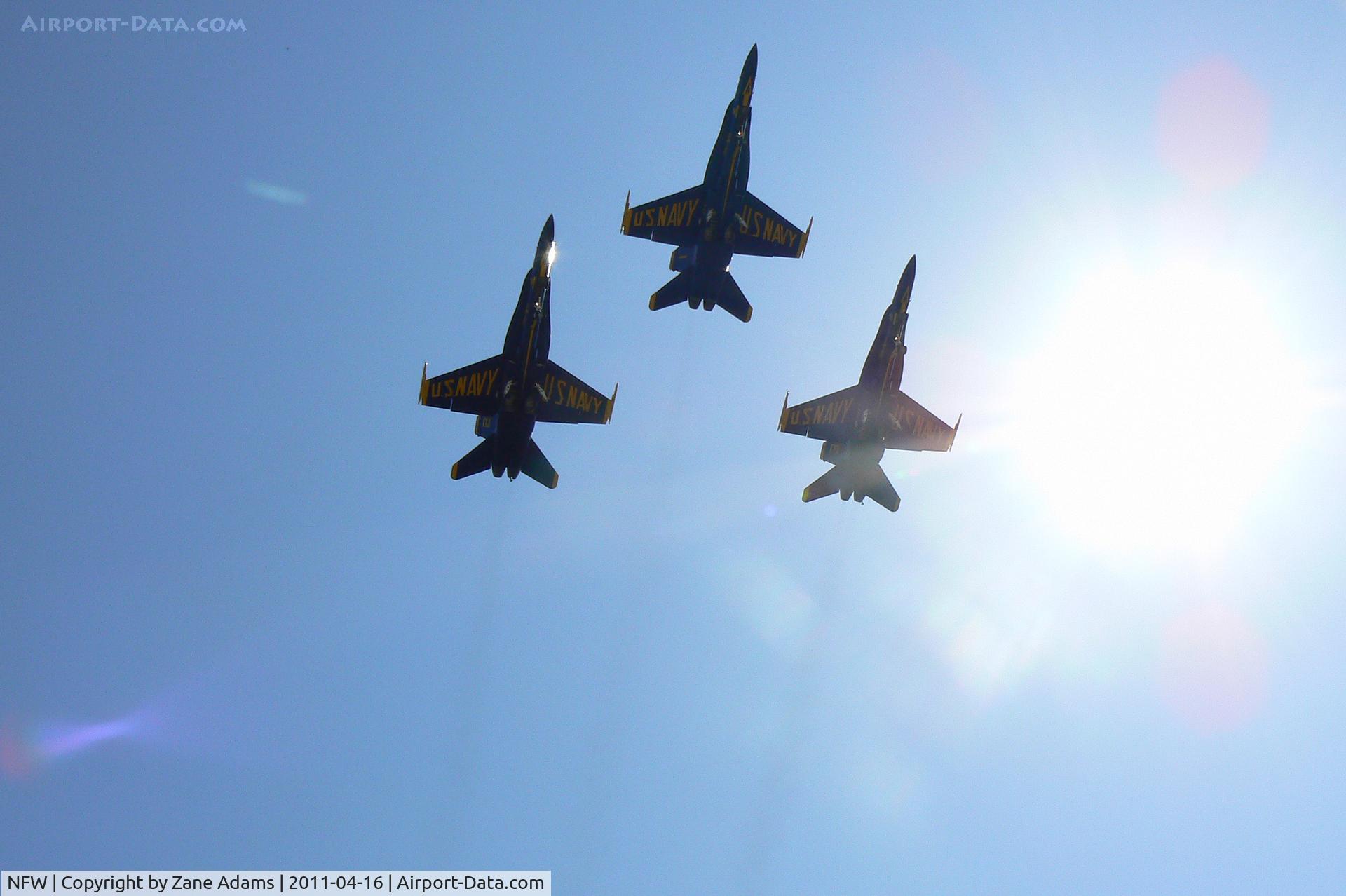 Fort Worth Nas Jrb/carswell Field Airport (NFW) - Blue Angels fly a three ship lead formation at the 2011 Air Power Expo - NAS Fort Worth (one Pilot out sick) 