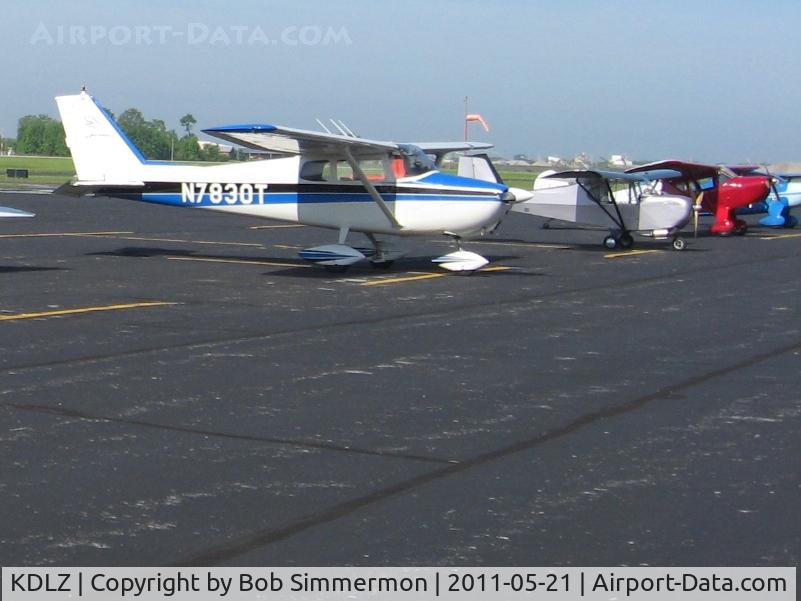 Delaware Municipal - Jim Moore Field Airport (DLZ) - Lined up on the ramp (Cessna, Carlson, Taylorcraft, Grand Funk) at the EAA breakfast fly-in.