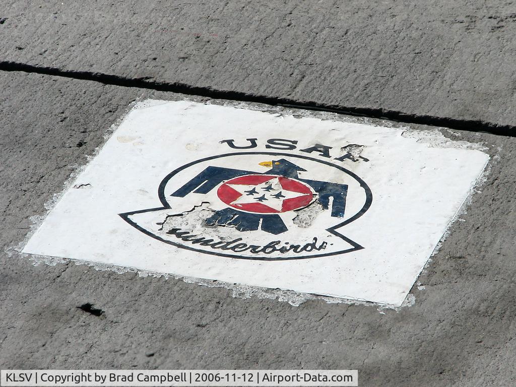Nellis Afb Airport (LSV) - USAF Thunderbirds placard on the tarmac.
