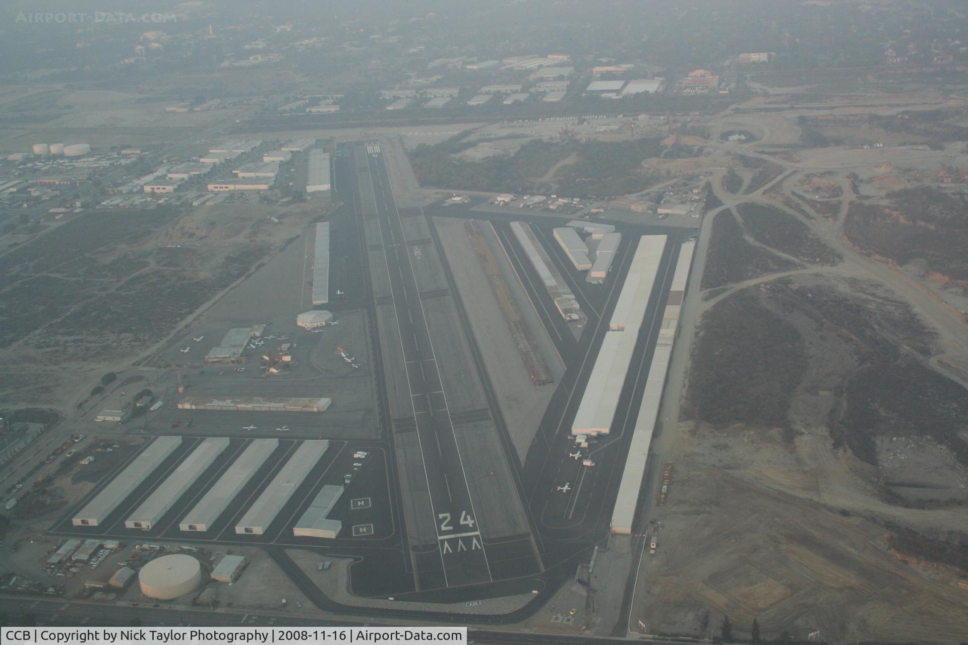 Cable Airport (CCB) - Cable Airport as seen in 2008 through smoke from the fires in Yorba Linda.