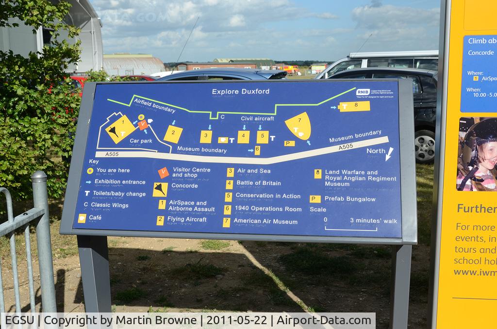 Duxford Airport, Cambridge, England United Kingdom (EGSU) - INFORMATION BOARD AT DUXFORD