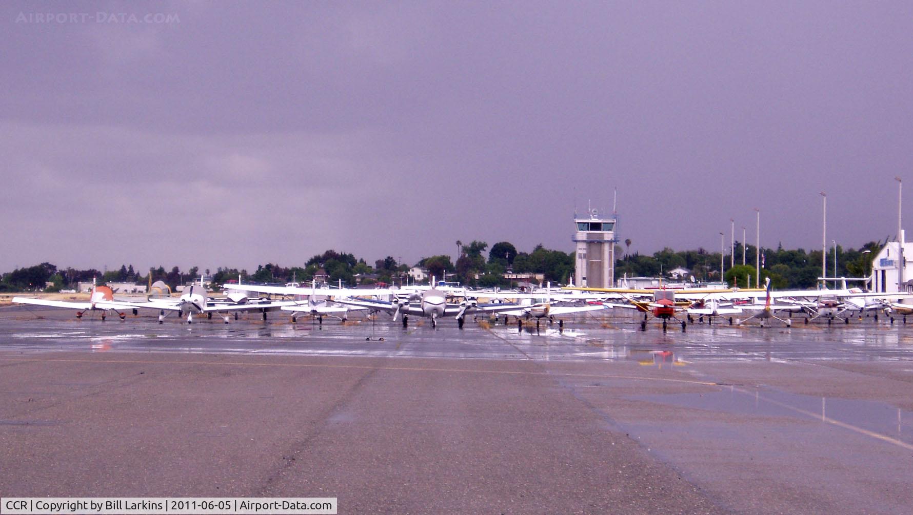 Buchanan Field Airport (CCR) - Central ramp and Tower freshly washed with rain.