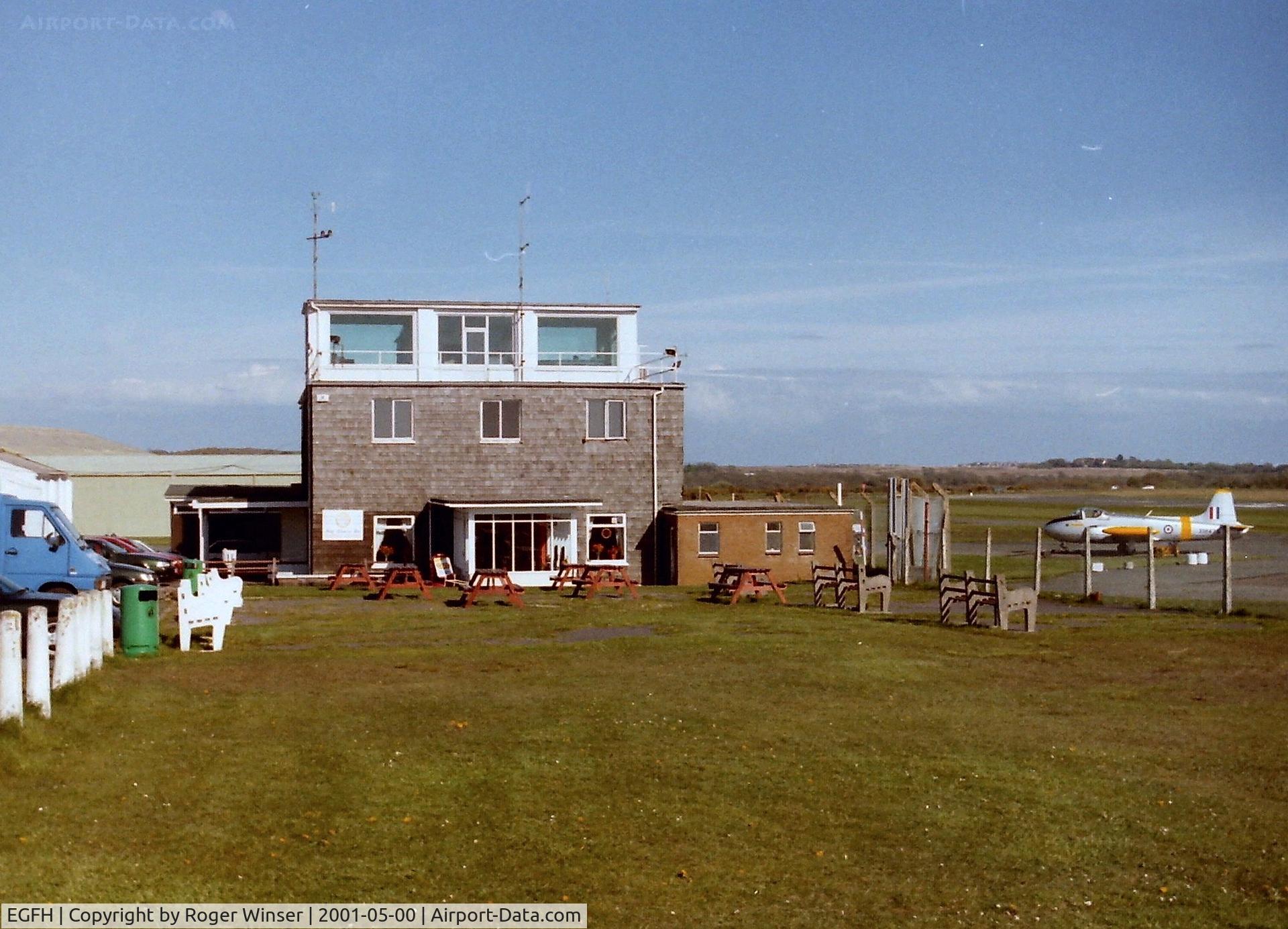Swansea Airport, Swansea, Wales United Kingdom (EGFH) - Former RAF Control Tower built in 1941 and still in use. Spring sunshine, probably May 2001.