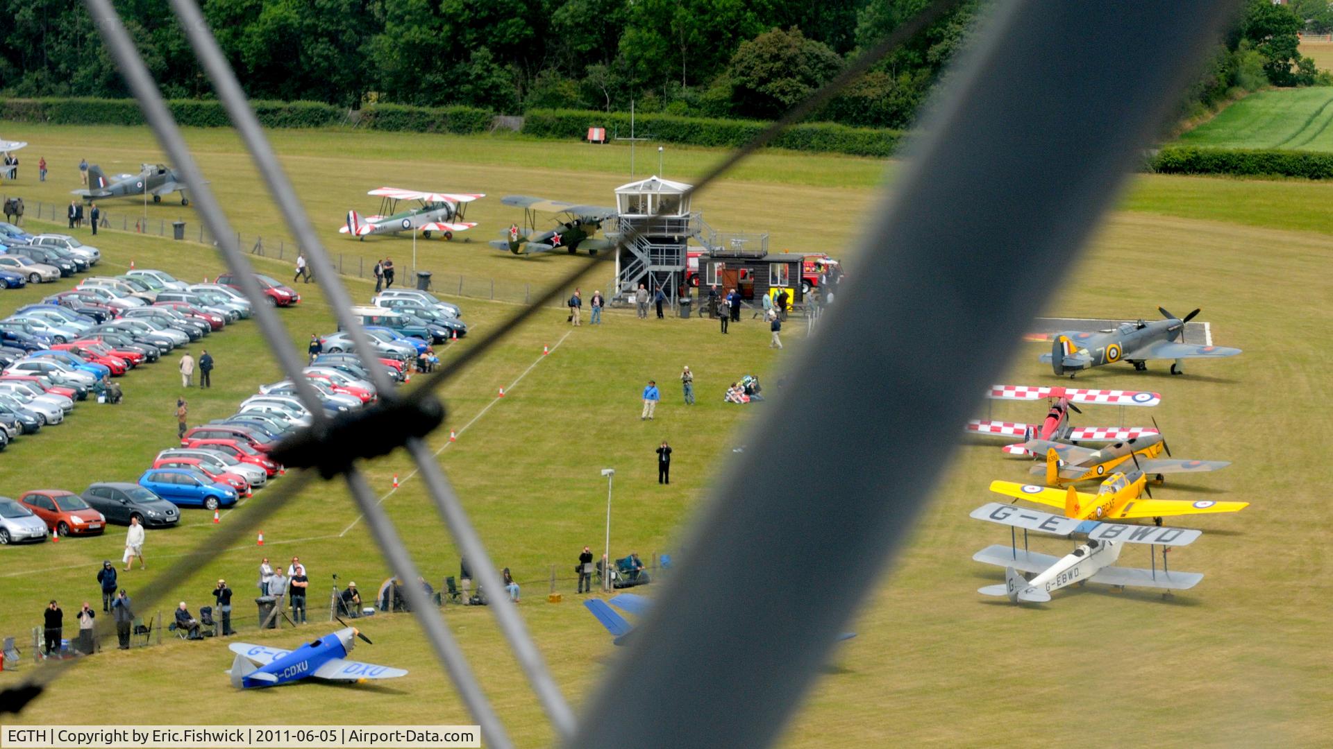 EGTH Airport - Old Warden Airfield from the Duxford DH Rapide at Shuttleworth Mid Summer Air Display June 2011
