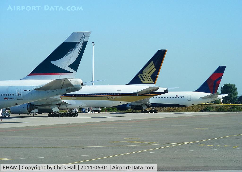 Amsterdam Schiphol Airport, Haarlemmermeer, near Amsterdam Netherlands (EHAM) - tails at Schiphol