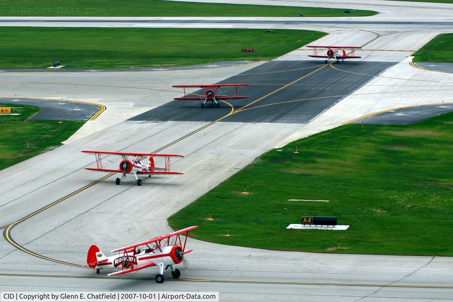 The Eastern Iowa Airport (CID) - Red Baron Pizza team arrives for an over-night stay