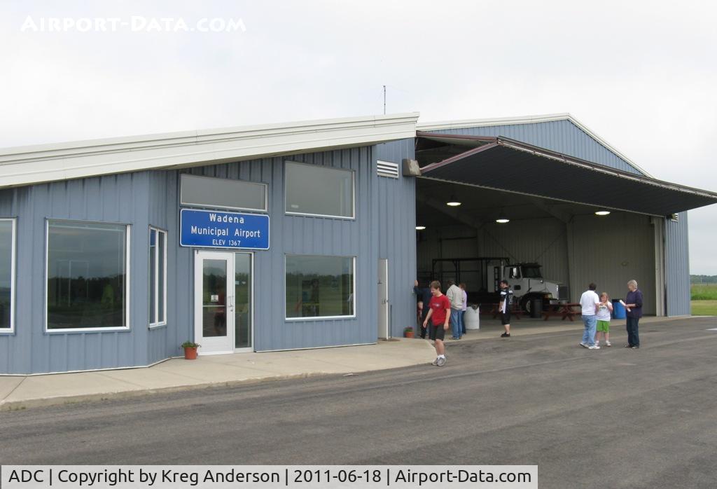 Wadena Municipal Airport (ADC) - The terminal building and hangar at Wadena Municipal Airport in Wadena, MN. Photo taken during the 2011 