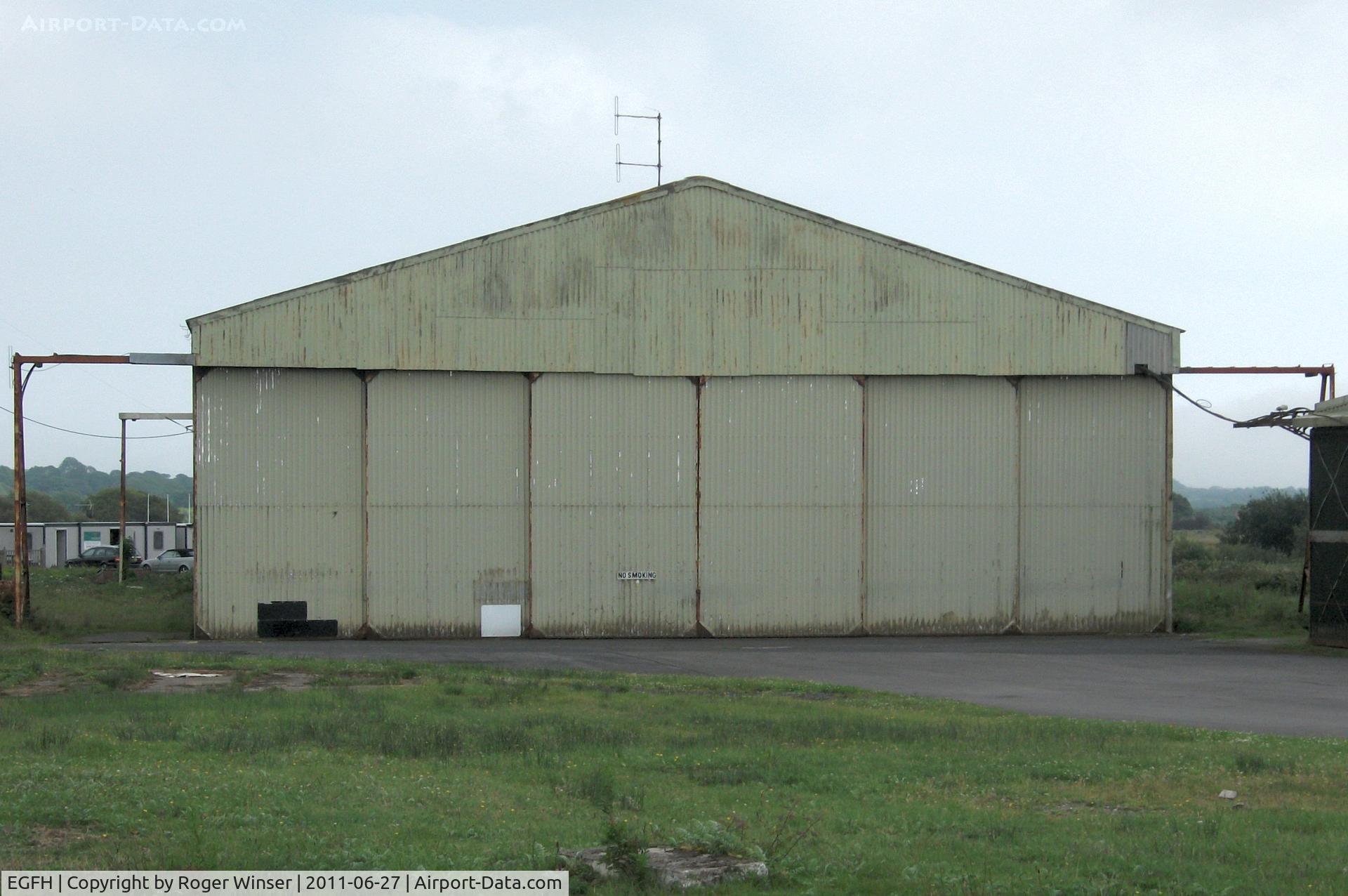 Swansea Airport, Swansea, Wales United Kingdom (EGFH) - T2 hybrid type? hangar (Hangar 1) erected in the esarly 1970's.