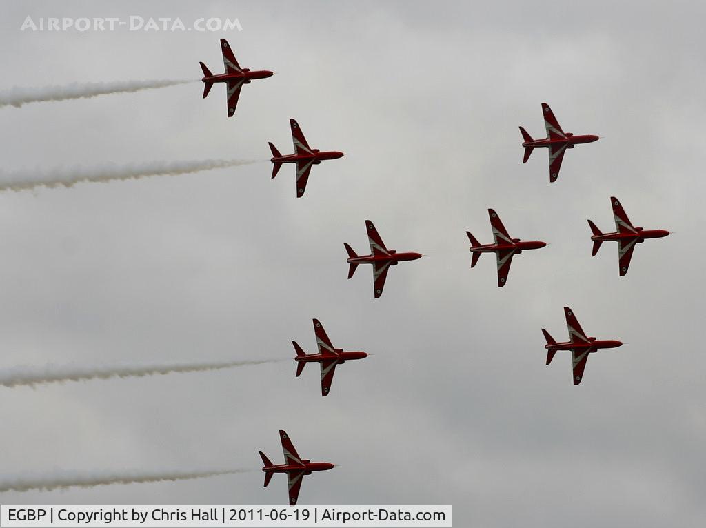 Kemble Airport, Kemble, England United Kingdom (EGBP) - Red Arrow's Typhoon formation