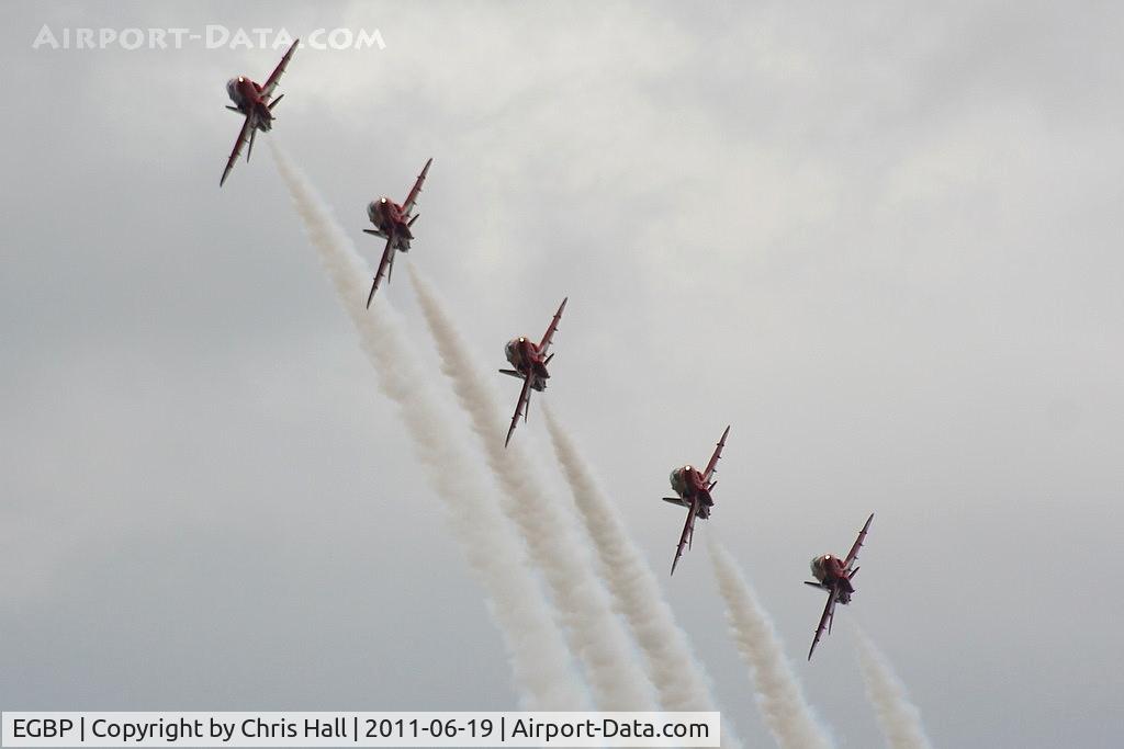 Kemble Airport, Kemble, England United Kingdom (EGBP) - Red Arrow's displaying at the Cotswold Airshow