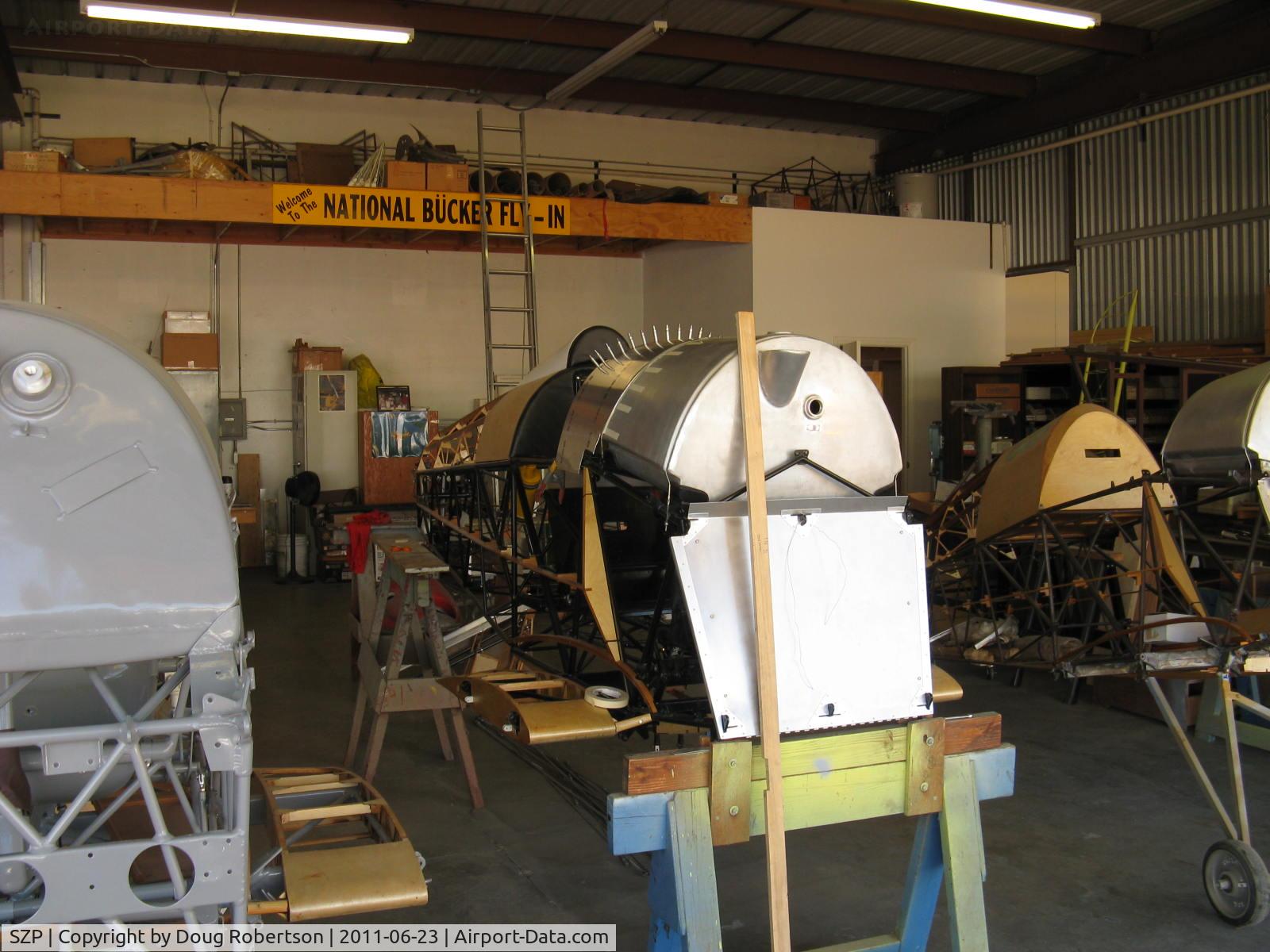 Santa Paula Airport (SZP) - Joe Krybus's Bucker Shop-Jungmeister fuselages in build