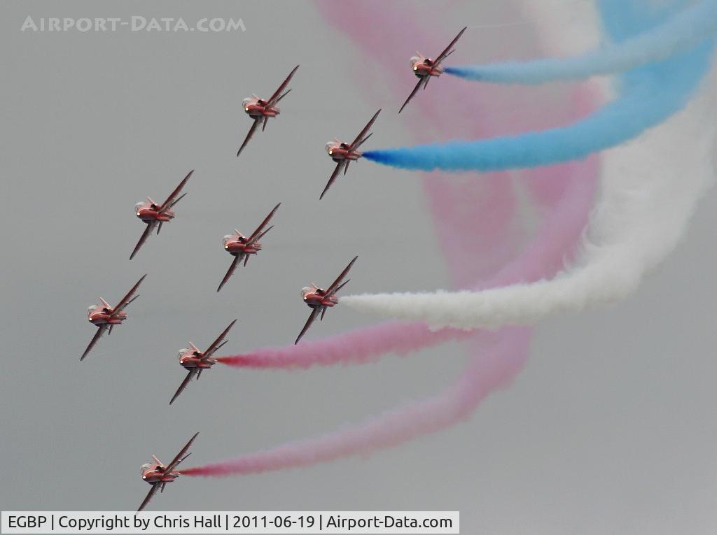 Kemble Airport, Kemble, England United Kingdom (EGBP) - Red Arrows in Apollo formation