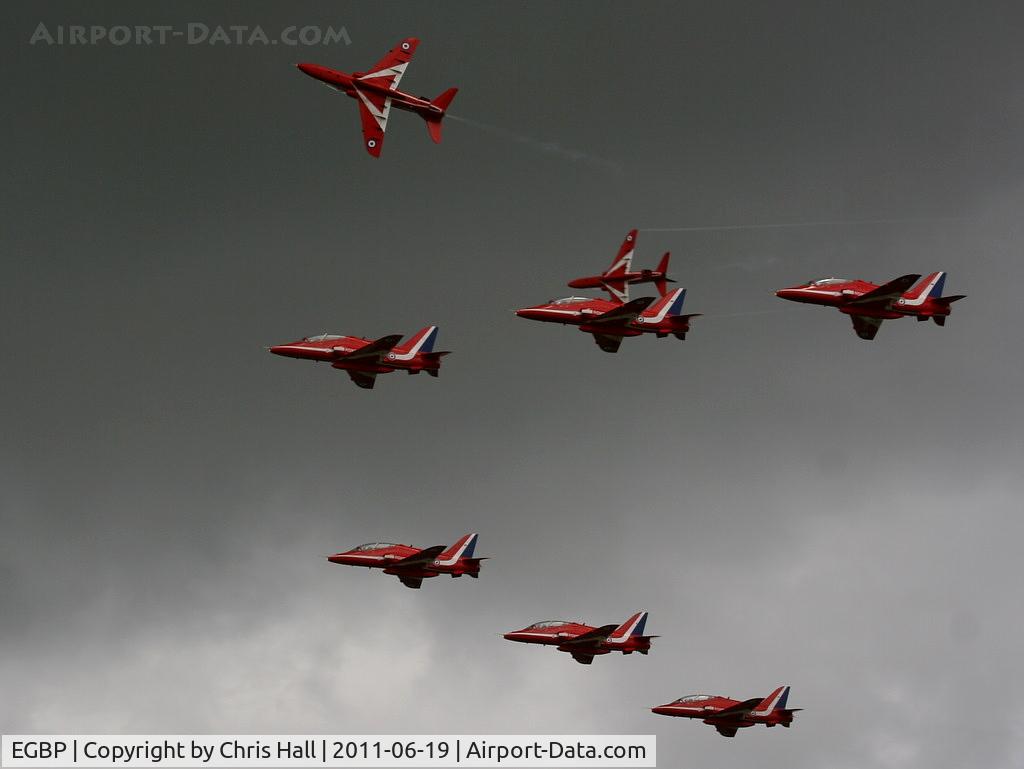 Kemble Airport, Kemble, England United Kingdom (EGBP) - Red Arrows displaying at the Cotswold Airshow