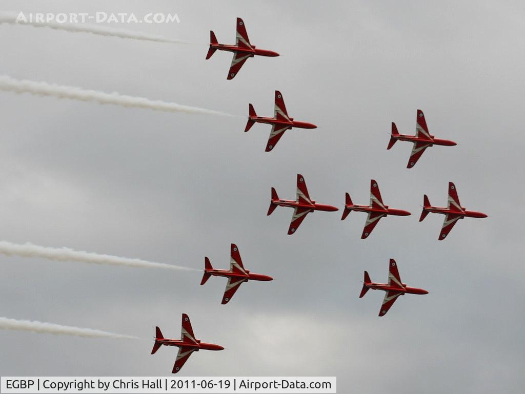 Kemble Airport, Kemble, England United Kingdom (EGBP) - Red Arrows in Typhoon formation