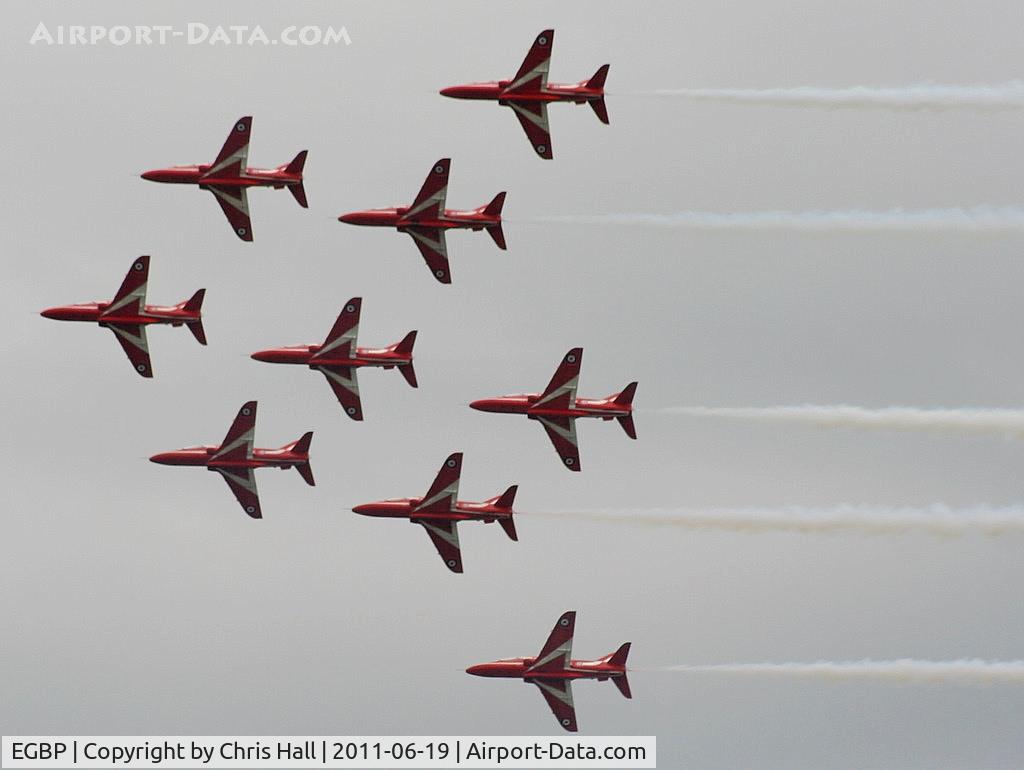 Kemble Airport, Kemble, England United Kingdom (EGBP) - Red Arrows in Apollo formation
