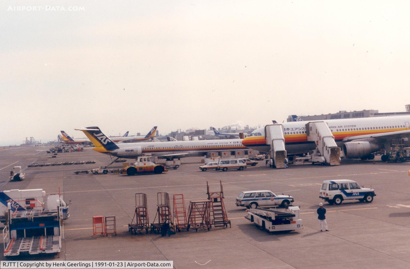 Tokyo International Airport (Haneda), Ota, Tokyo Japan (RJTT) - Haneda Airport : JAS MD-81  JA8496 and JAS A300
