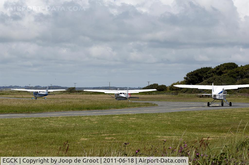 Caernarfon Airport, Caernarfon, Wales United Kingdom (EGCK) - Heathrow like line up prior to take off.