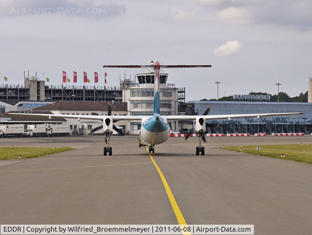 Saarbrücken Airport, Saarbrücken Germany (EDDR) - Follow me to your parking position.