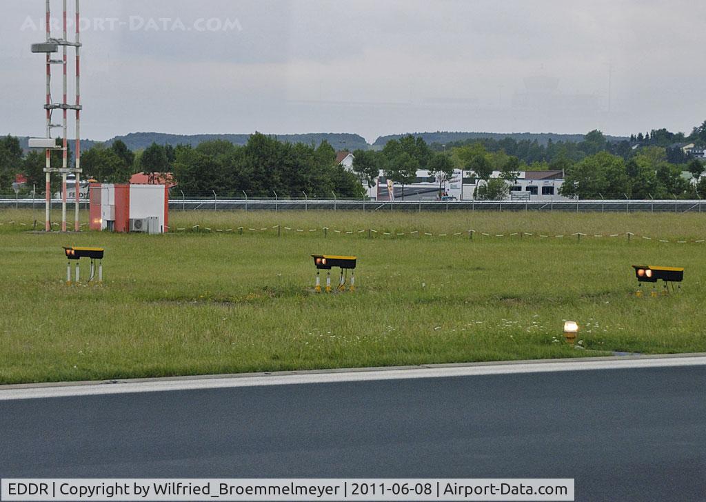 Saarbrücken Airport, Saarbrücken Germany (EDDR) - Three of four lights of the PAPI Visual Approach Light System at Saarbruecken Airport. 