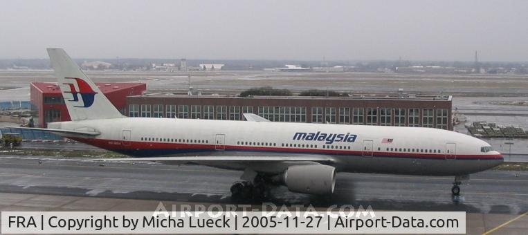 Frankfurt International Airport, Frankfurt am Main Germany (FRA) - B 777 of Malaysian in Frankfurt