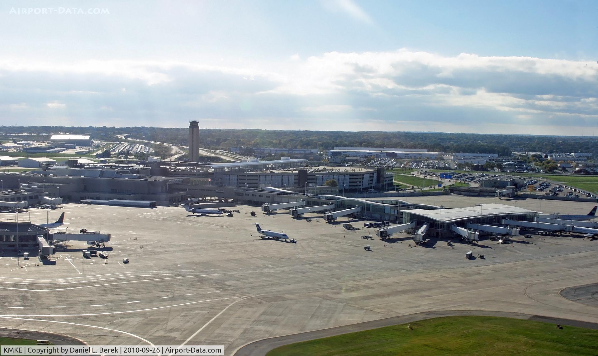 General Mitchell International Airport (MKE) - General Billy Mitchell was instrumental in persuading the Federal government in building an air force; the airport is named after him and features a B-25 Mitchell bomber on display.