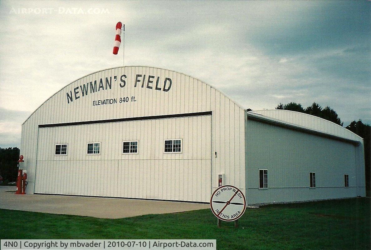 Newman's Airport (4N0) - The old hangar. Not seen is the vintage pump outside. 