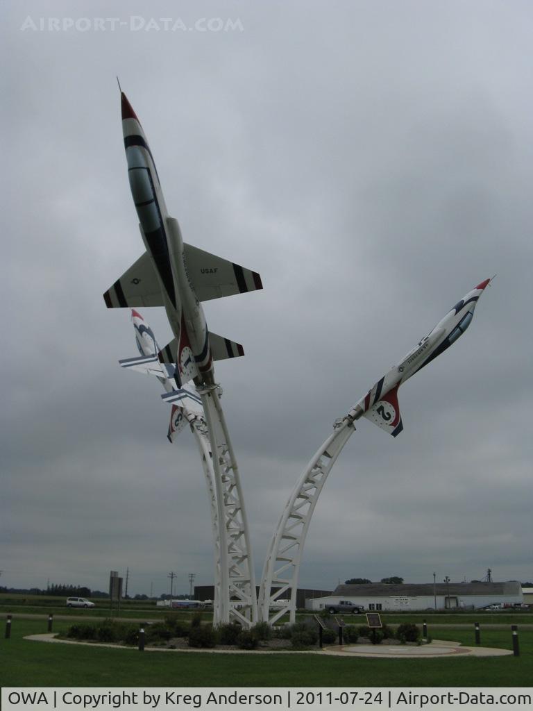 Owatonna Degner Regional Airport (OWA) - A T-38 Talon monument outside of the Owatonna Degner Regional Airport in Owatonna, MN.